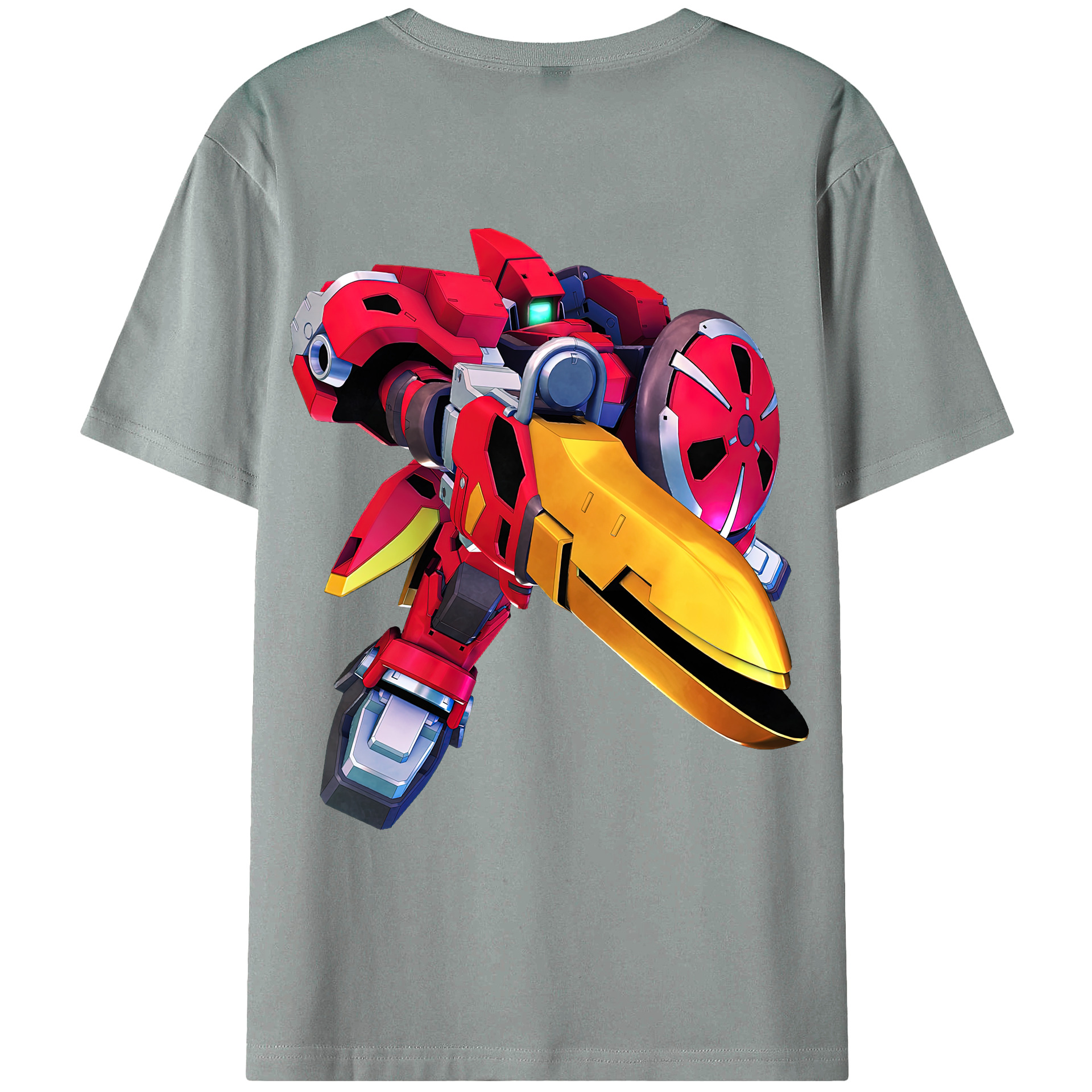 （画像用） 機動戦士ガンダム Mobile Suit Gundam 綿100％ メンズ半袖Tシャツ（バックプリント） 通気性